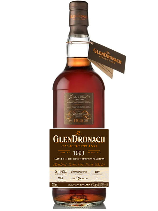GlenDronach Single Cask #4197 28 Year Old Oloroso Puncheon Matured Scotch Whisky 1993
