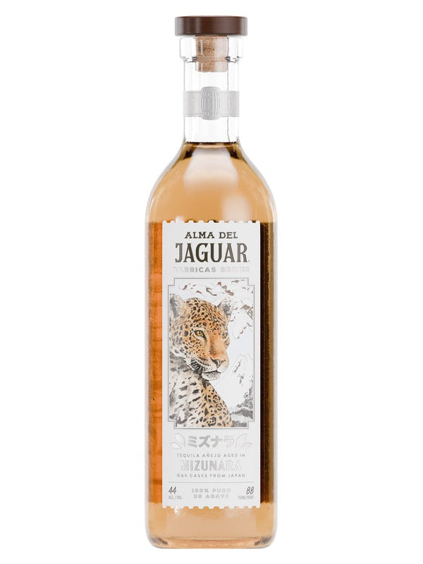 Alma del Jaguar Barricas Mizunara Cask Anejo Tequila bottle