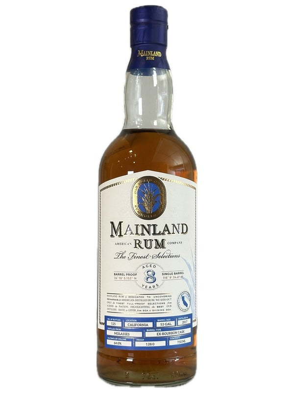 Mainland California 8 Year Old Hawaiian Molasses Rum Rum Curious Private Selection at Del Mesa Liquor