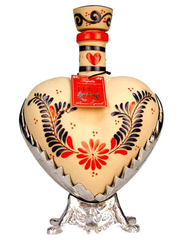 Grand Love Ceramic Red Heart Anejo Tequila at Del Mesa Liquor