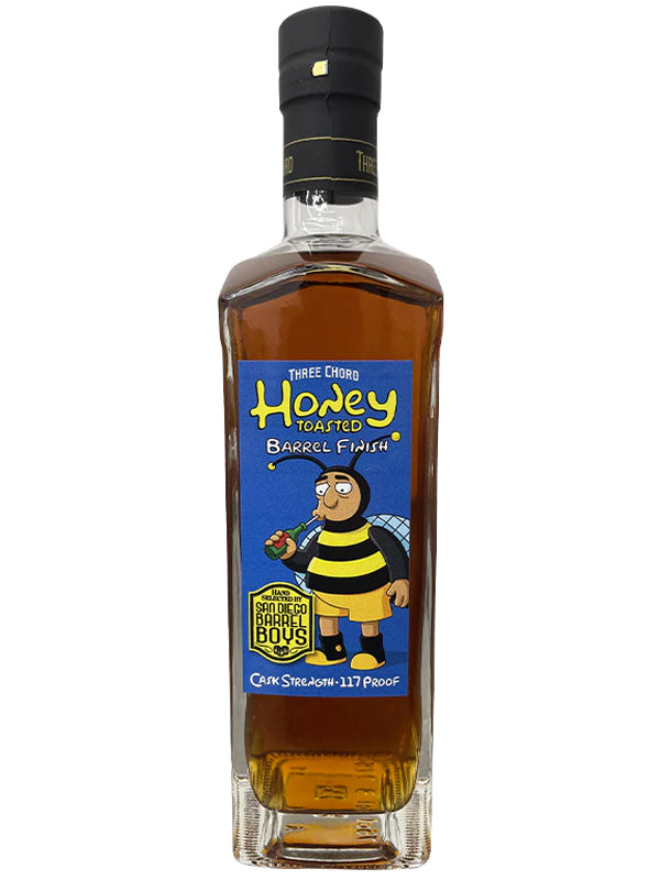 Three Chord Single Barrel Blended Bourbon Whiskey Honey Cask Finish 'San Diego Barrel Boys' Select