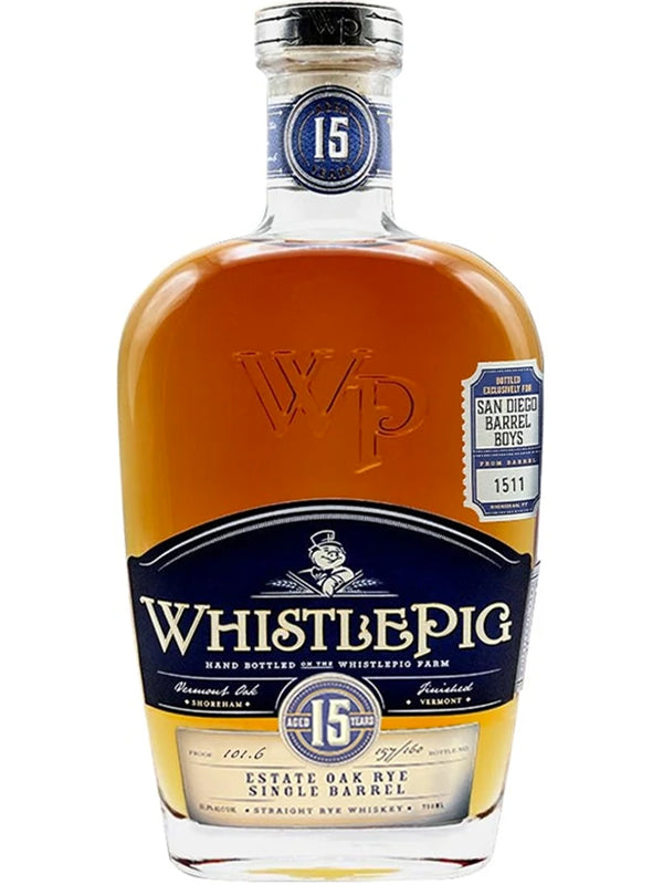 WhistlePig 15 Year Old 'San Diego Barrel Boys' Single Barrel Rye Whiskey #1511 at Del Mesa Liquor