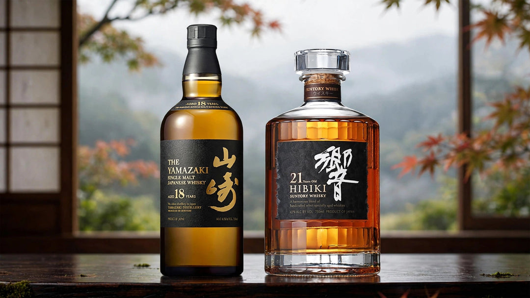 Yamazaki 18 Year Old Single Malt Japanese Whisky and Hibiki 21 Year Old Japanese Whisky at Del Mesa Liquor