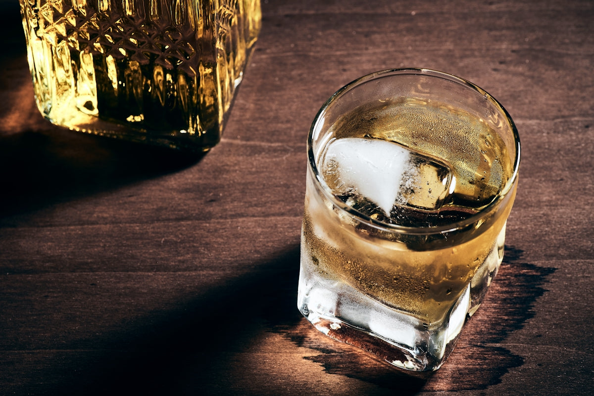decanter and rock glass