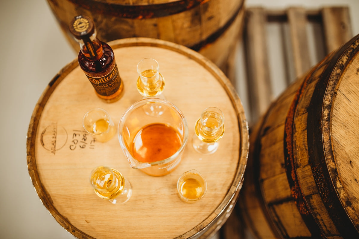 black labeled bottle