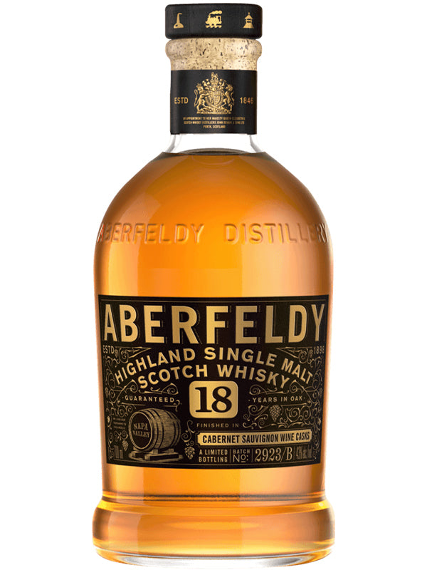 Aberfeldy 18 Year Old Scotch Whisky Finished in Cabernet Sauvignon Wine Casks