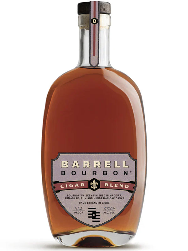 Barrell Bourbon Cigar Blend bottle on a white background