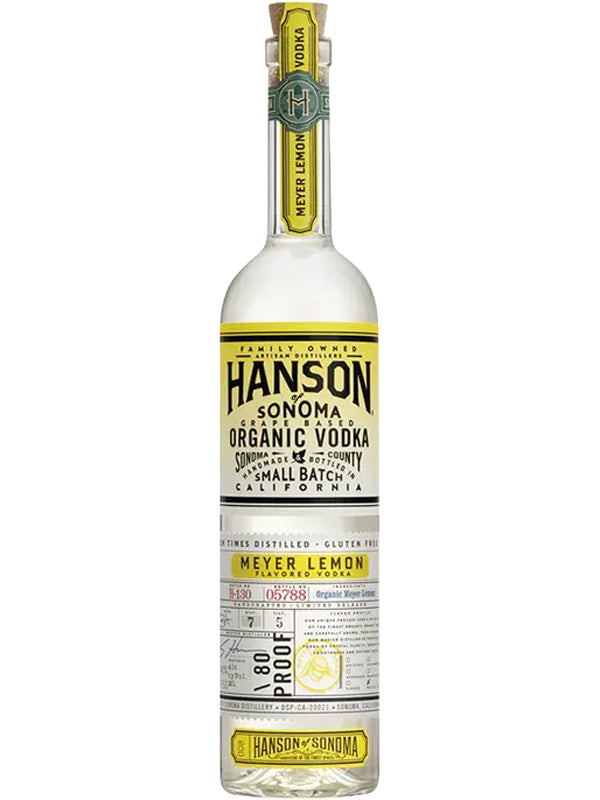 Hanson of Sonoma Organic Meyer Lemon Vodka at Del Mesa Liquor