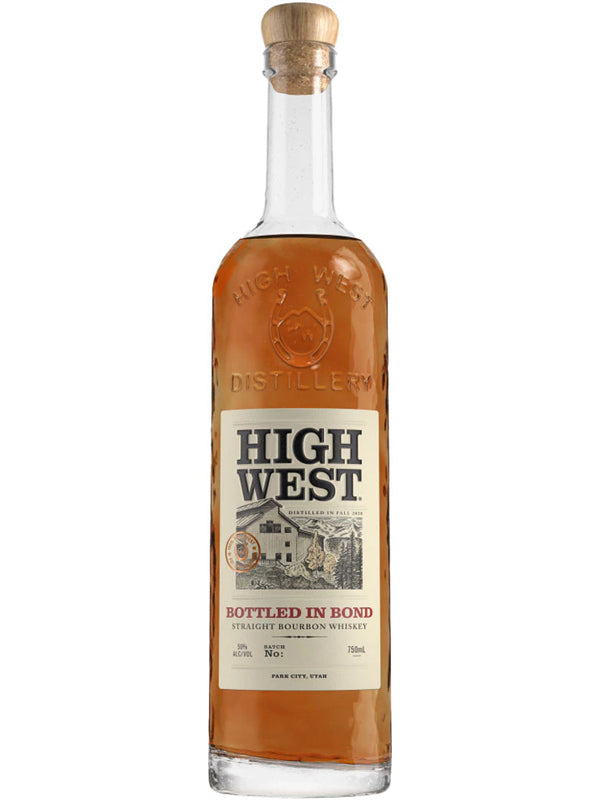 High West Bottled in Bond whiskey bottle on a white background