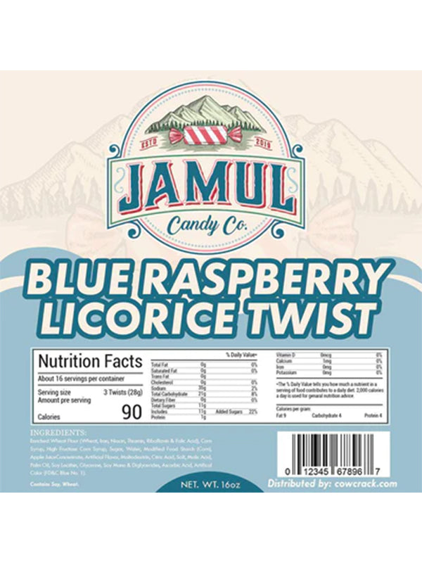 Jamul Candy Co. Blue Raspberry Licorice Twists