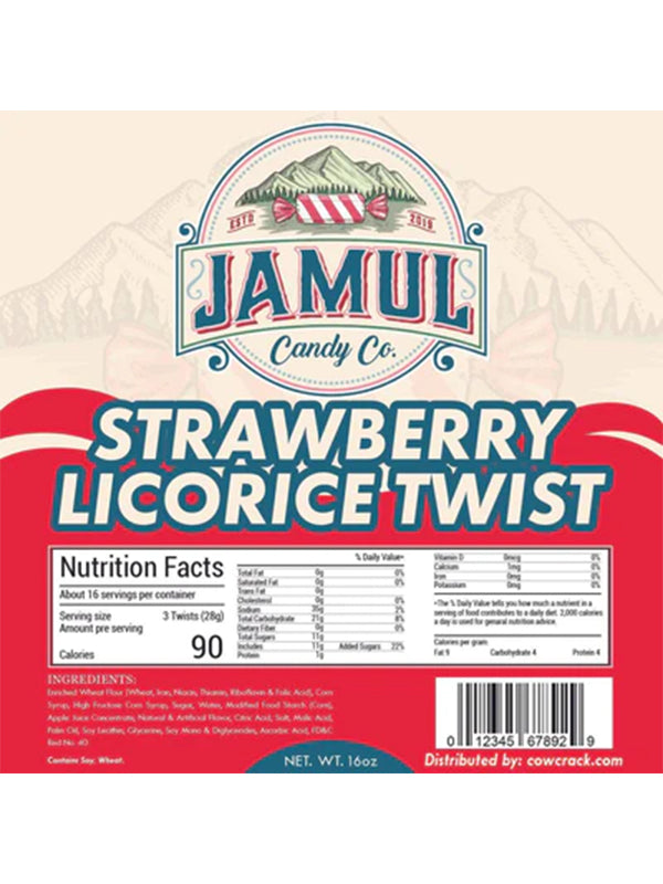 Jamul Candy Co. Strawberry Licorice Twists