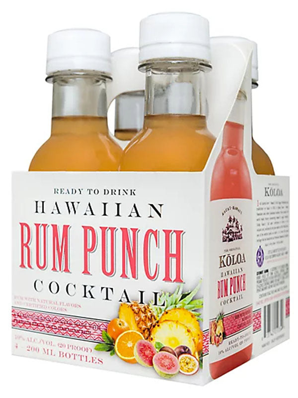 Hawaiian Rummy Rounds Koloa Hawaiian Rum Punch Cocktail 4-Pack – Del Mesa Liquor