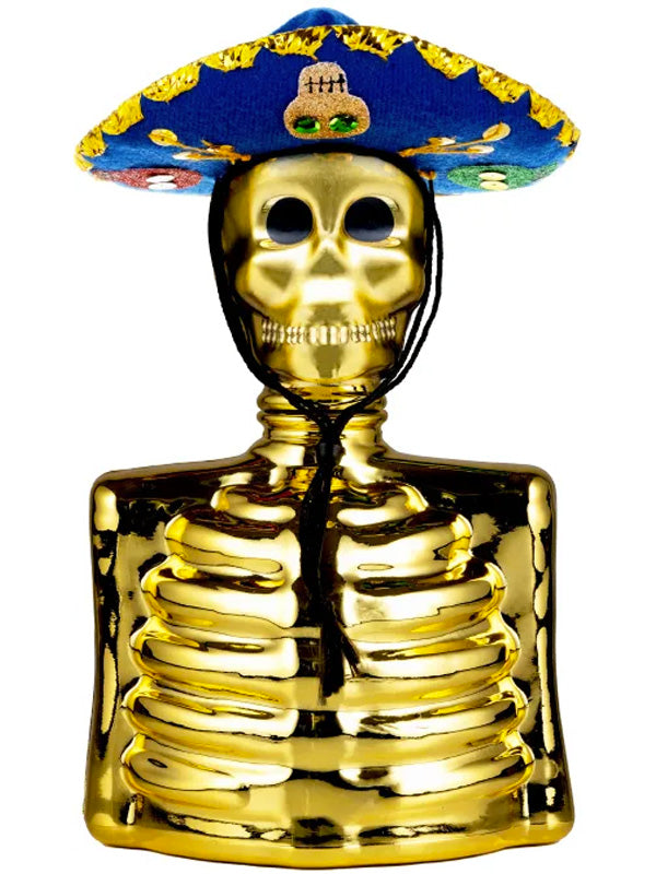 Los Azulejos Skelly Gold Edition Anejo Tequila Mariachi Del Mesa Liquor