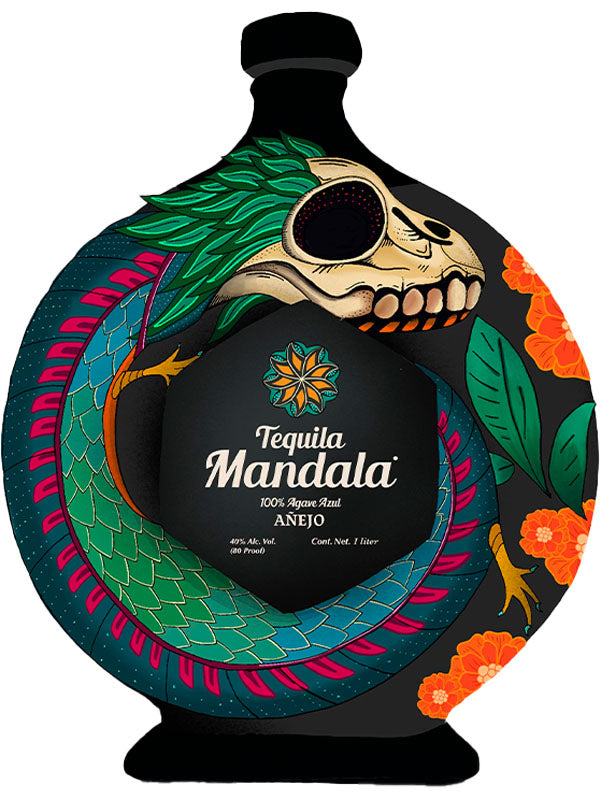 Mandala Limited Edition Ceramic Dia de los Muertos Anejo Tequila 2023 at Del Mesa Liquor