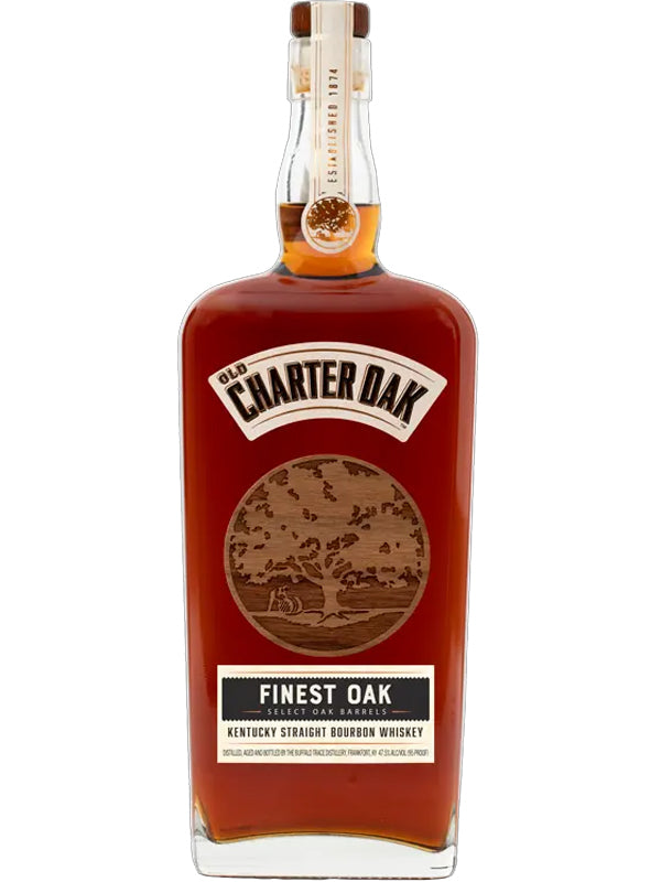 Bottle of Old Charter Oak Finest Oak Kentucky Straight Bourbon Whiskey