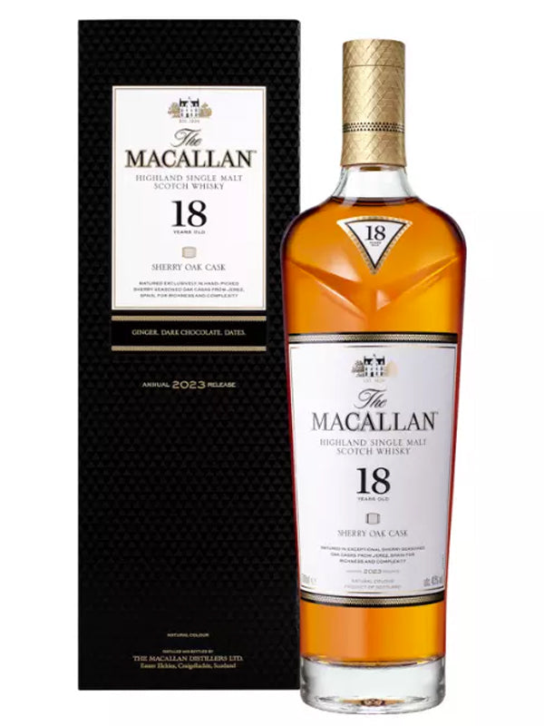 The Macallan 18 Year Old Sherry Oak Scotch Whisky 2023 at Del Mesa Liquor