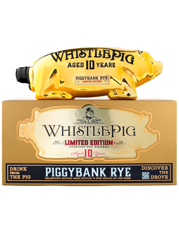 WhistlePig Piggybank 10 Year Old Rye Whiskey Limited Gold Edition