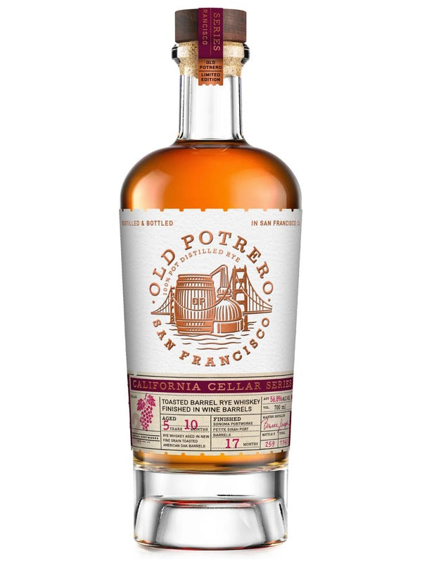 Old Potrero California Cellar Series 2 Toasted Barrel Rye Whiskey Finished in Sonoma Portworks Petite Sirah Port Barrels