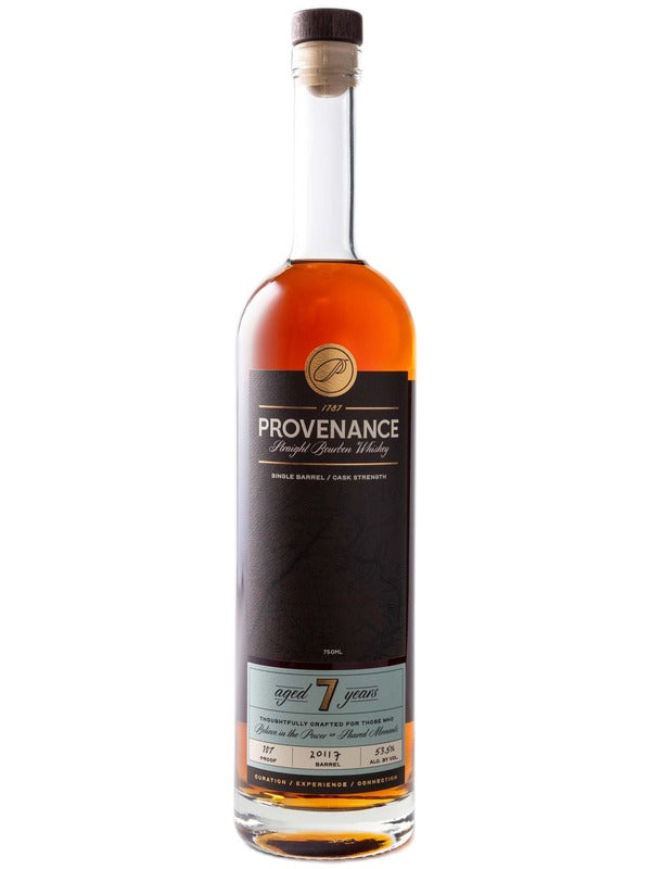 Provenance Single Barrel 7 Year Old Cask Strength Bourbon Whiskey