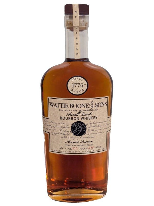 Wattie Boone 1776 Bourbon Whiskey bottle