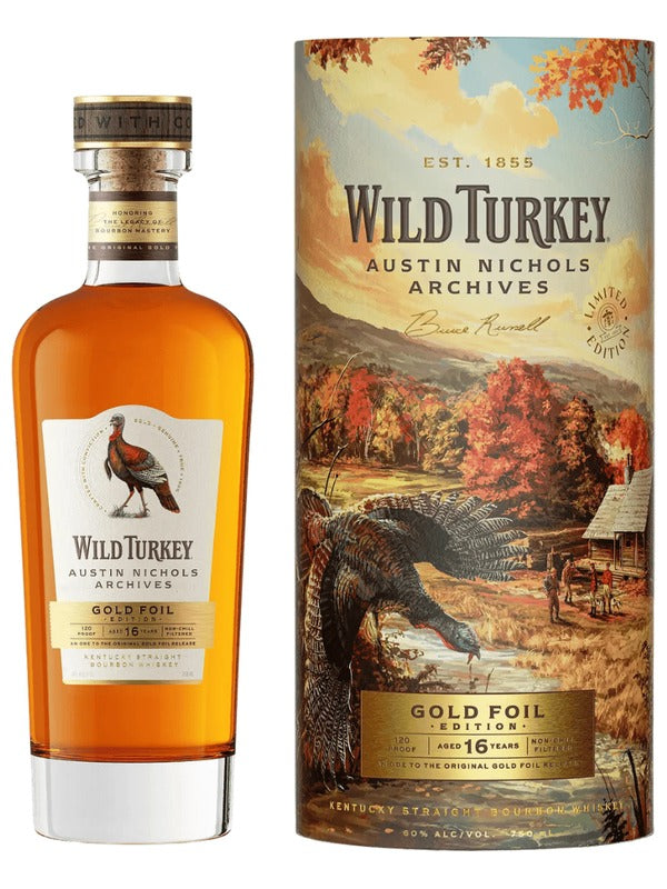 Wild Turkey Austin Nichols 16 Year Old Bourbon Whiskey Gold Foil Edition