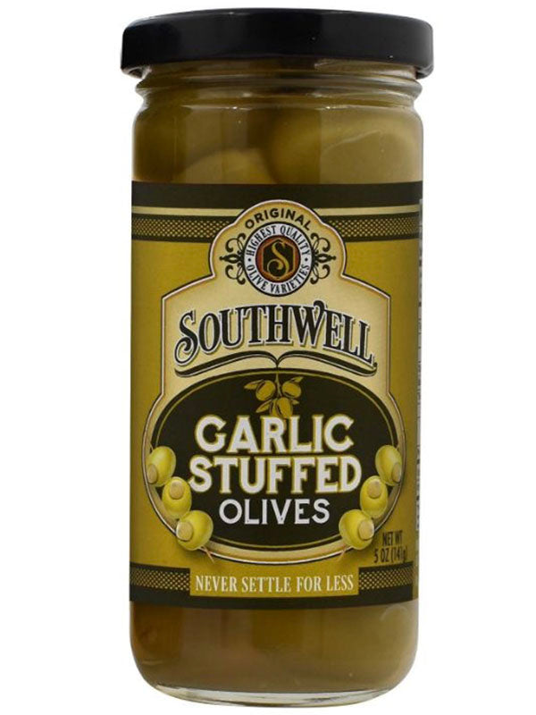Southwell Garlic Stuffed Olives at Del Mesa Liquor