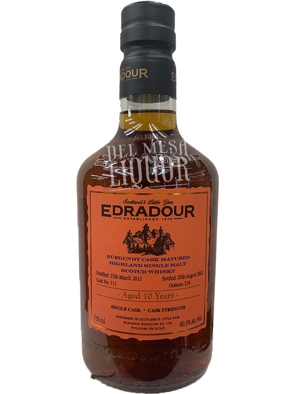 Edradour 10 Year Old Burgundy Cask Matured Scotch Whisky 2011 at Del Mesa Liquor