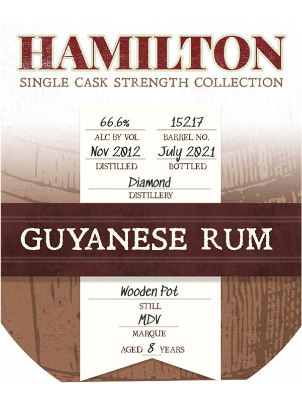 Hamilton Single Cask Demerara #15217 Guyanese Rum 2012