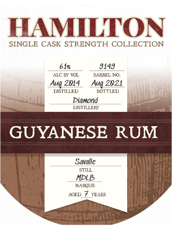 Hamilton Single Cask Demerara #9149 Guyanese Rum 2014 at Del Mesa Liquor