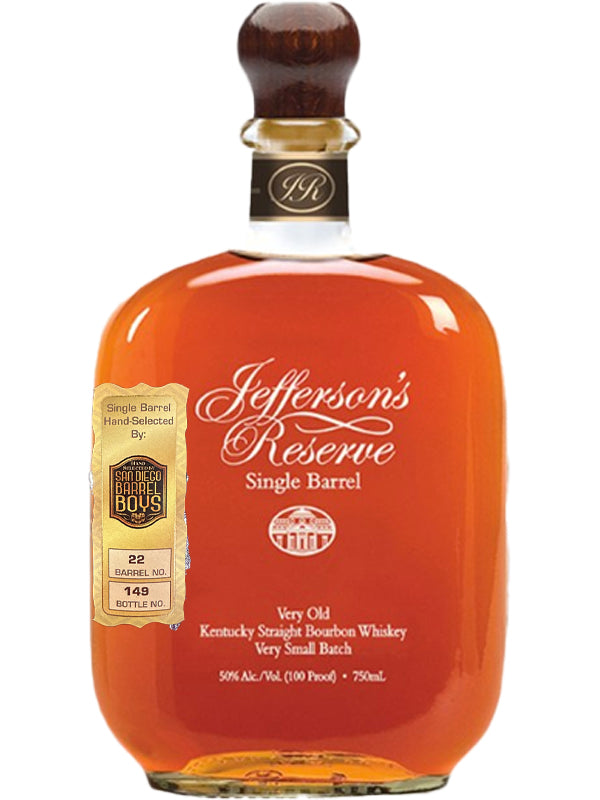 Jefferson's Reserve 'San Diego Barrel Boys' Single Barrel Bourbon Whiskey at Del Mesa Liquor