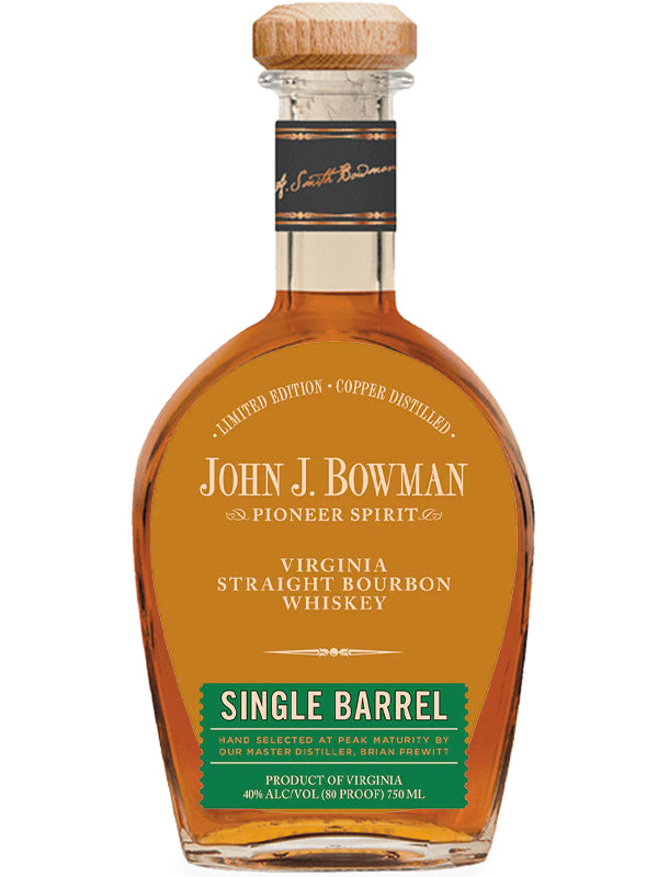 John J. Bowman Limited Edition Green Label Single Barrel Bourbon Whiskey