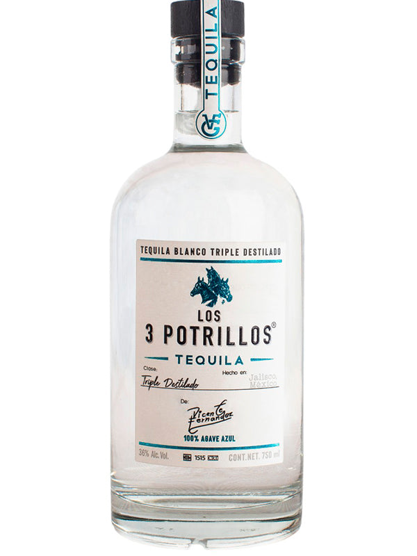 Los 3 Potrillos Blanco Tequila de Vicente Fernandez at Del Mesa Liquor