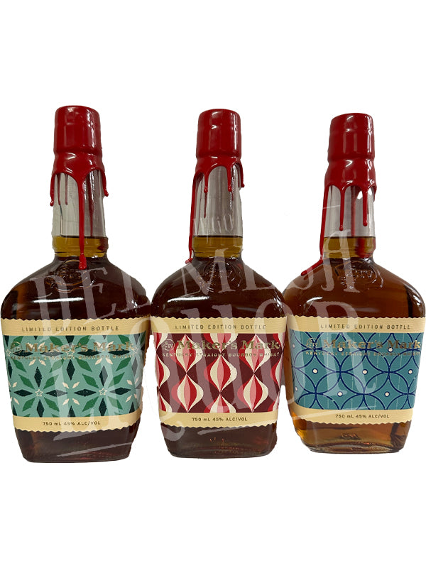 Maker's Mark Limited Edition Christmas Bottle Bourbon Whiskey Del