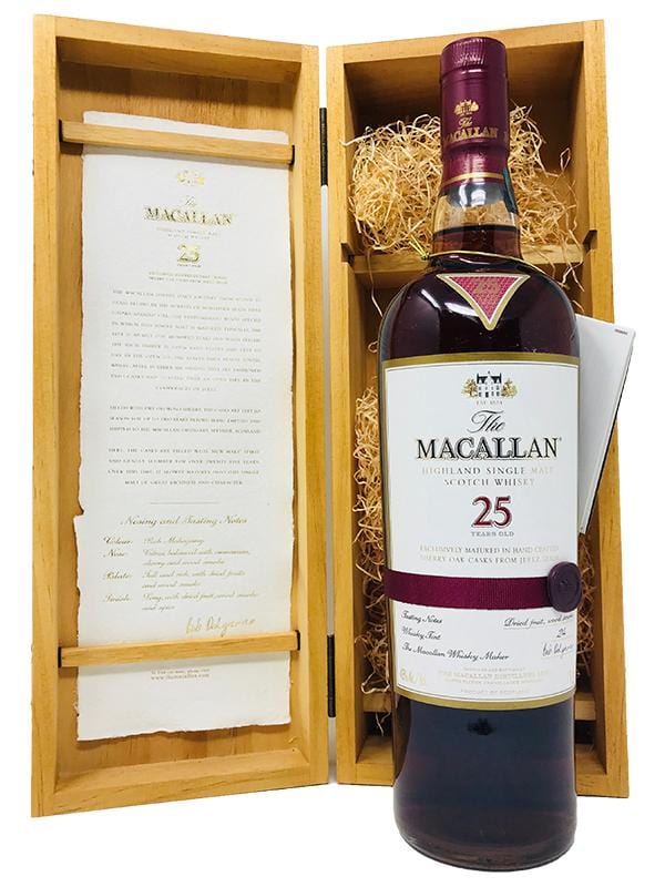 The Macallan Sherry Oak 25 Year Old Scotch Whisky Red Label at Del Mesa Liquor