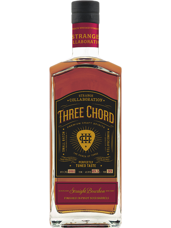 Three Chord Strange Collaboration Bourbon Whiskey Finished in Pinot Noir Barrels at Del Mesa Liquor