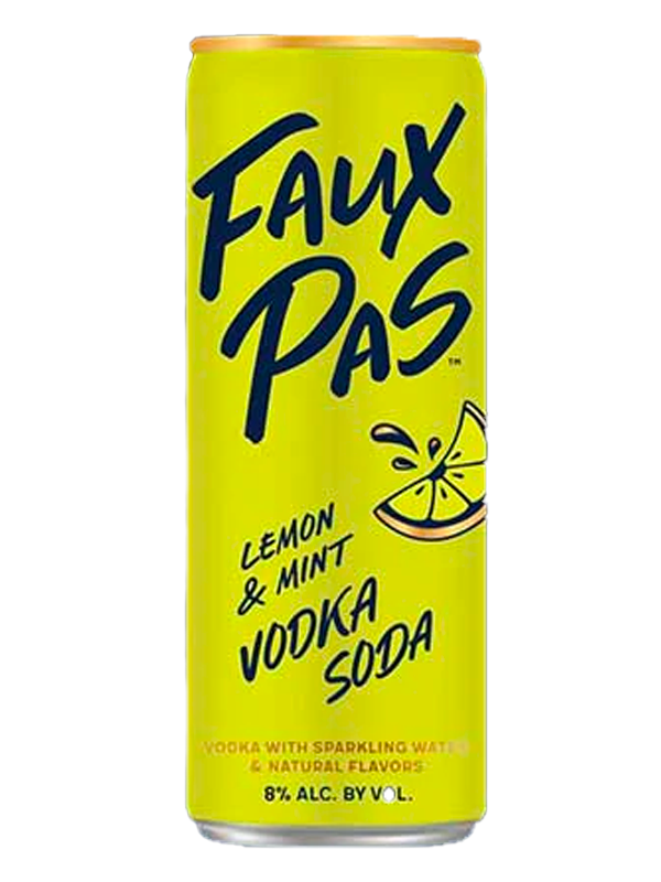Faux Pas Lemon and Mint Vodka Soda at Del Mesa Liquor