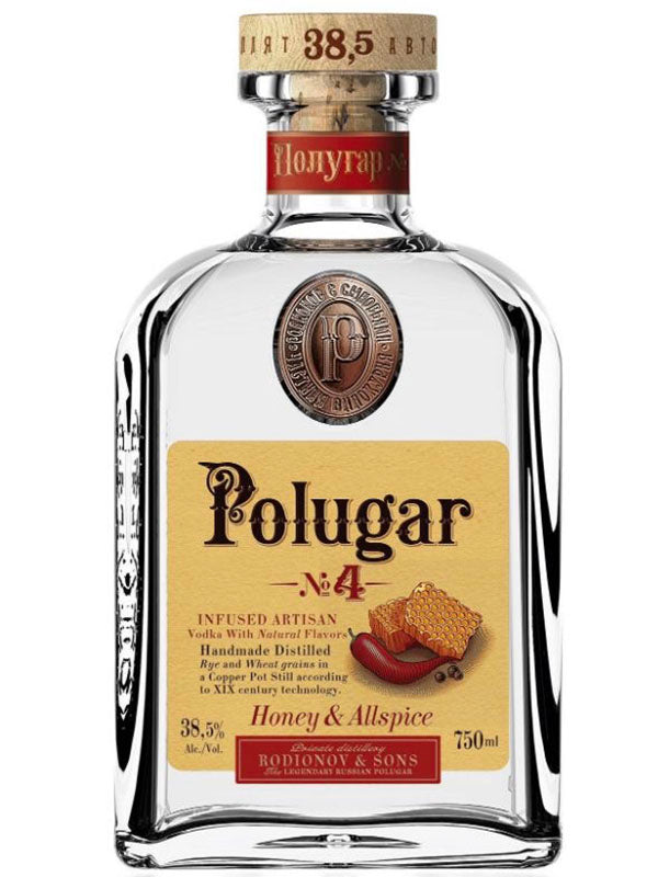 Polugar No. 4 Honey and Allspice Vodka at Del Mesa Liquor